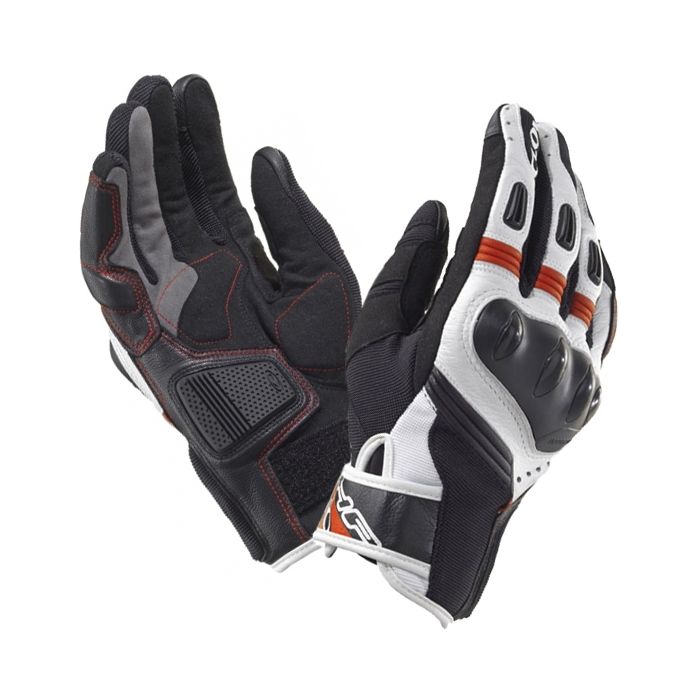 Guantes moto verano deportes depredador reforzado corto depredador  blanco/azul