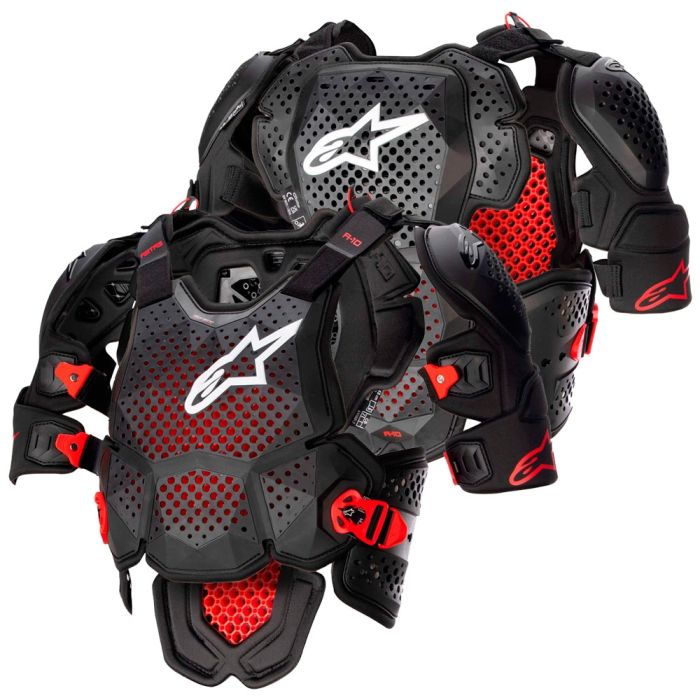 Peto Alpinestars A-10 V2 Full Chest Protector Anthracite / Black / Red 2023