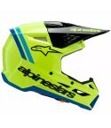 Casco Niño Alpinestars SM3 Radium Yellow Fluo / Black / Blue Glossy