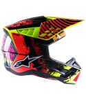 Casco Alpinestars S-M5 Solar Flare Black / Red Fluo / Yellow Fluo Glossy