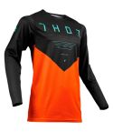 Camiseta Thor Prime Pro Jet Black / Red Orange