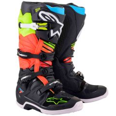 Botas Alpinestars Tech 7 Black / Yellow Fluo / Red Fluo