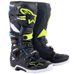 Botas Alpinestars Tech 7 Black / Enamel Blue / Yellow Fluo