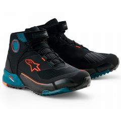 Zapatillas Moto Alpinestars CR-X Drystar® Black / Petrol / Orange Fluo