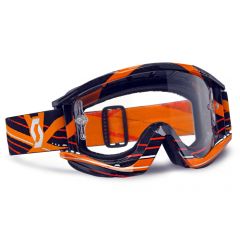 Gafas Scott Mx Recoil Xi Pro Grid Lock Black Orange / Clear Works